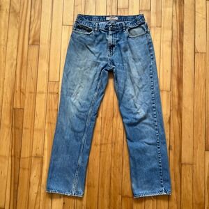 Vintage Big Mac Workwear Blue Jeans Straight Leg Distressed Medium Wash 32x32